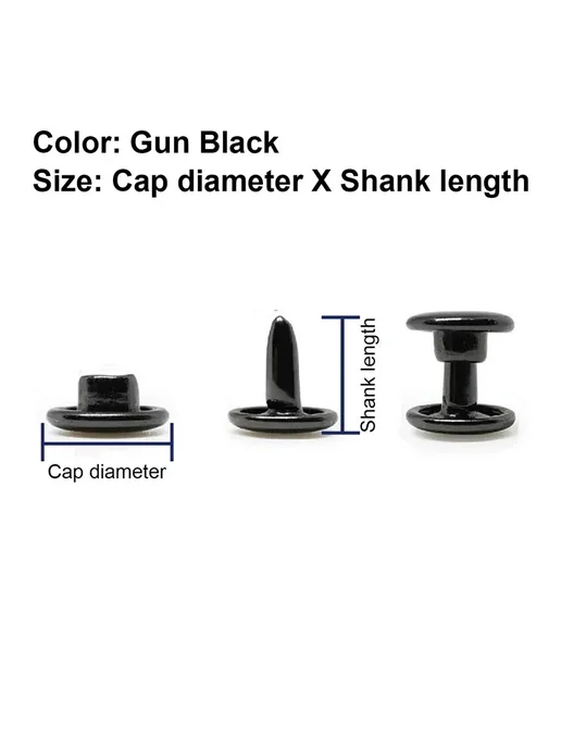 Нет бренда Металлические заклепки с двойной крышкой 6-12 мм 7x10mm 50 s, желтый, фото 5