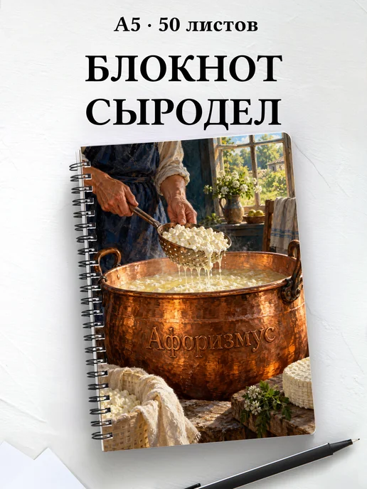 Блокнот домашнего сыродела с мотивирующими цитатами