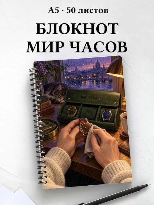 Блокнот коллекционера часов с мотивирующими цитатами