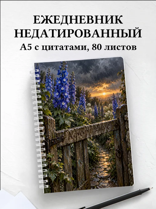 Ежедневник недатированный Дельфиниумы