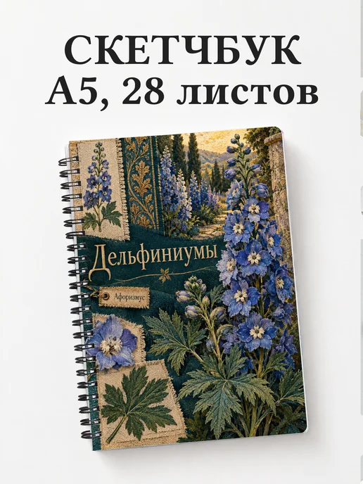 Скетчбук Дельфиниумы