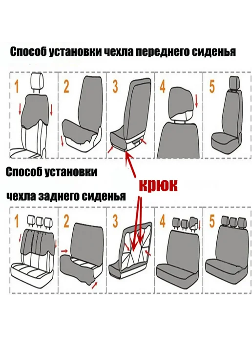Автомобильные чехлы на весь салон из искусственной кожи, вариант, фото 5