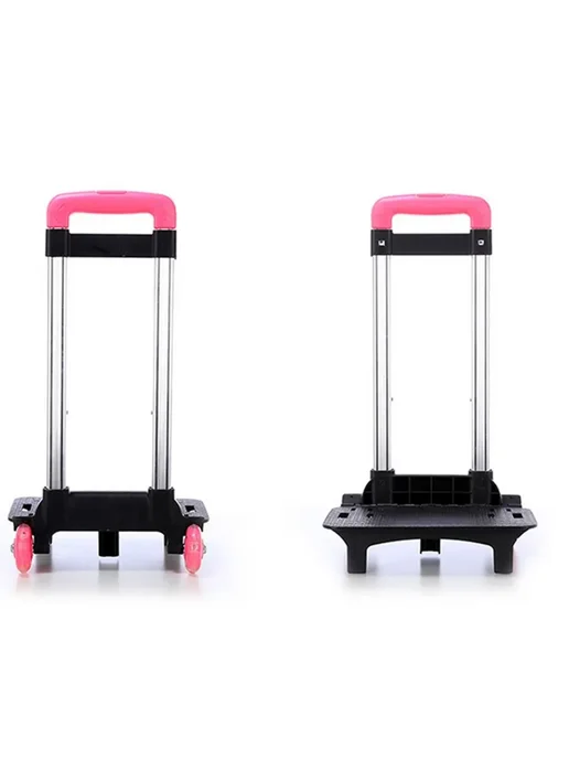 Рюкзак-тележка 2 колеса складная Hot Pink, розовый, фото 6