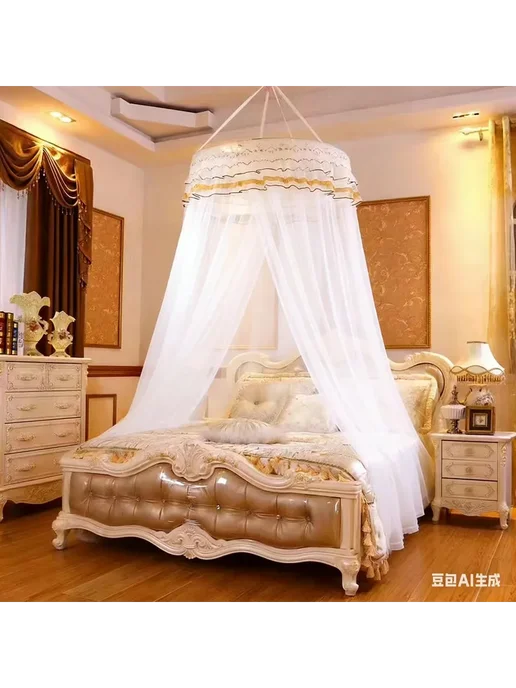 Балдахин над кроватью, москитная сетка, купол принцессы, белый, фото 2
