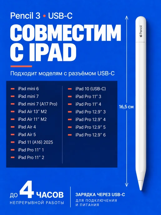 Apple Pencil Usb-c для планшета, вариант, фото 2