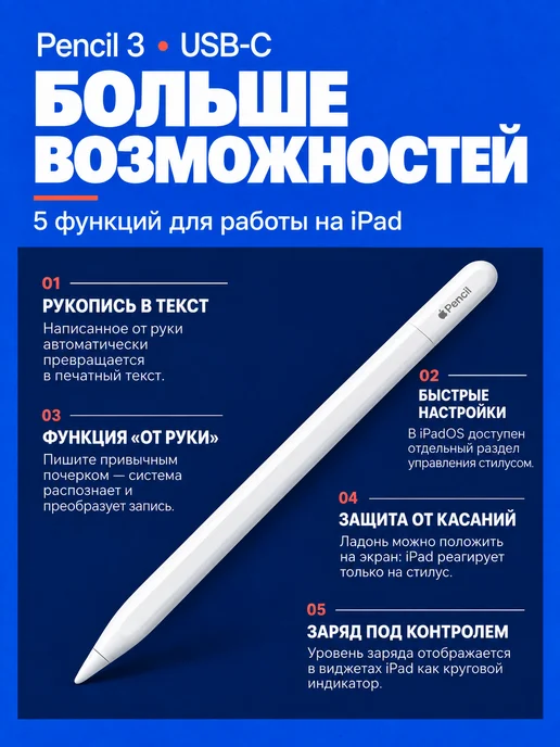 Apple Pencil Usb-c для планшета, вариант, фото 4