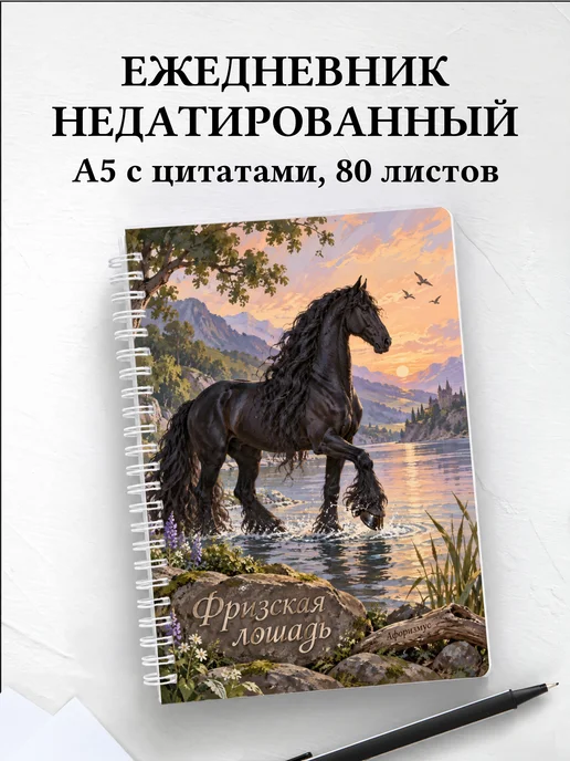Ежедневник недатированный Фризская лошадь