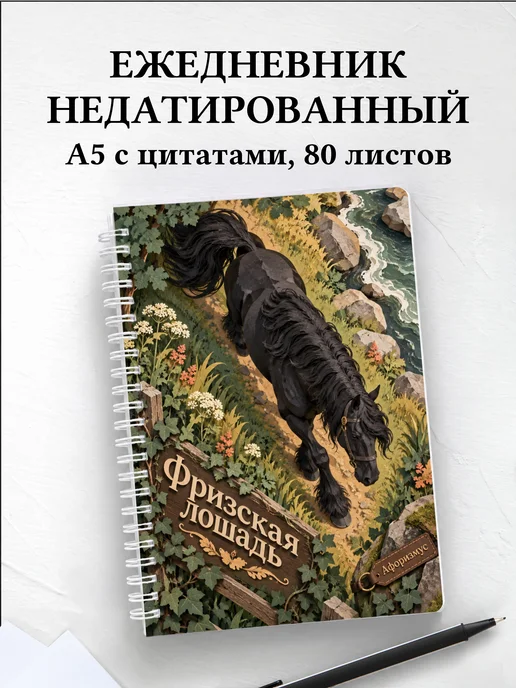 Ежедневник недатированный Фризская лошадь