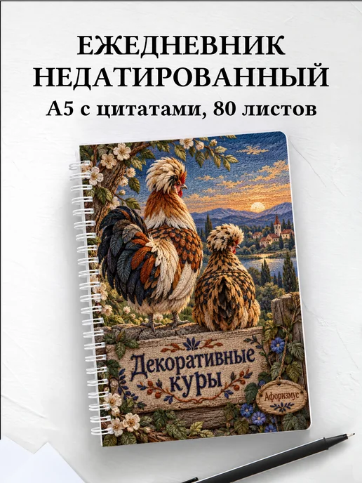 Ежедневник недатированный Декоративные куры