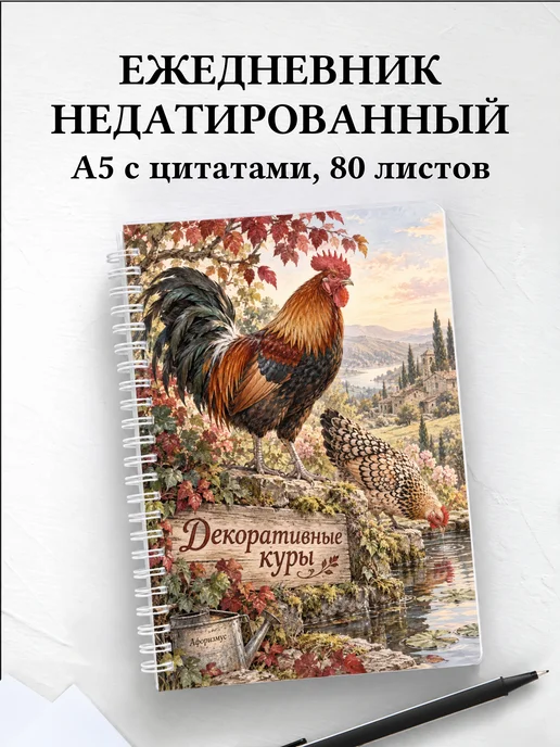 Ежедневник недатированный Декоративные куры