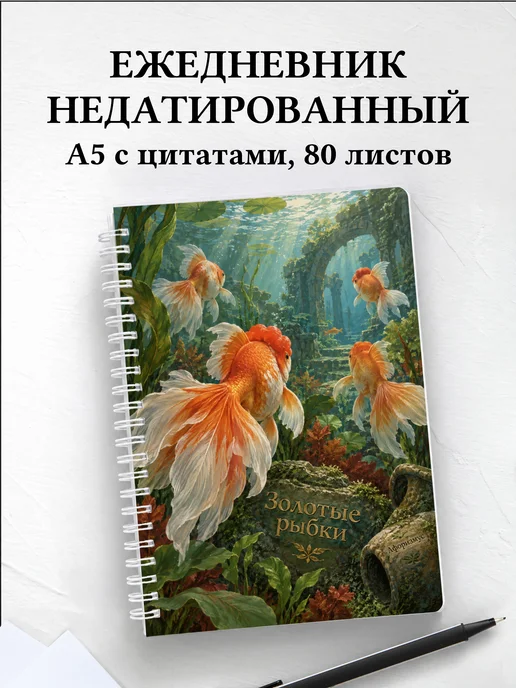 Ежедневник недатированный Золотые рыбки
