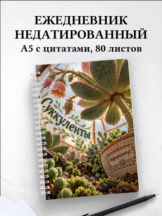 Ежедневник недатированный Суккуленты