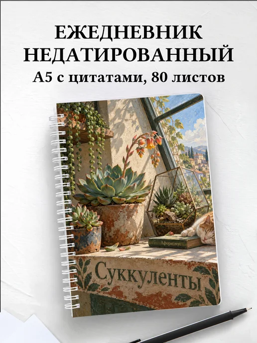 Ежедневник недатированный Суккуленты