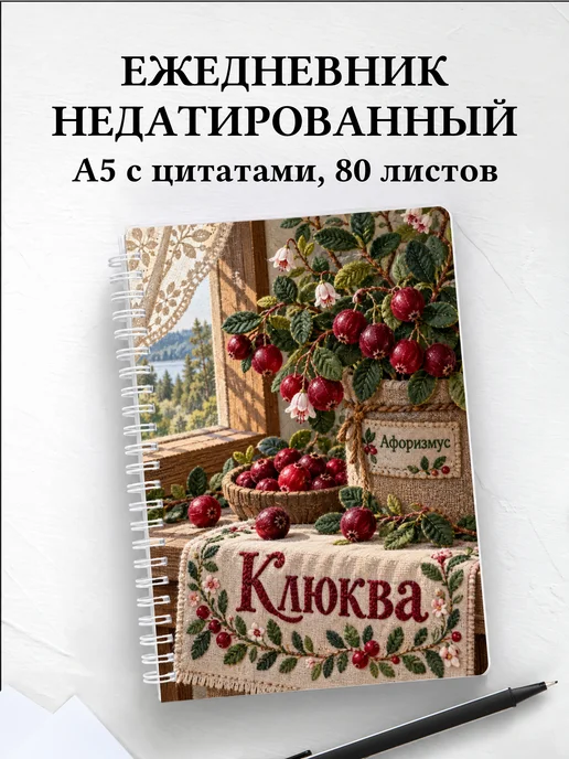 Ежедневник недатированный Клюква