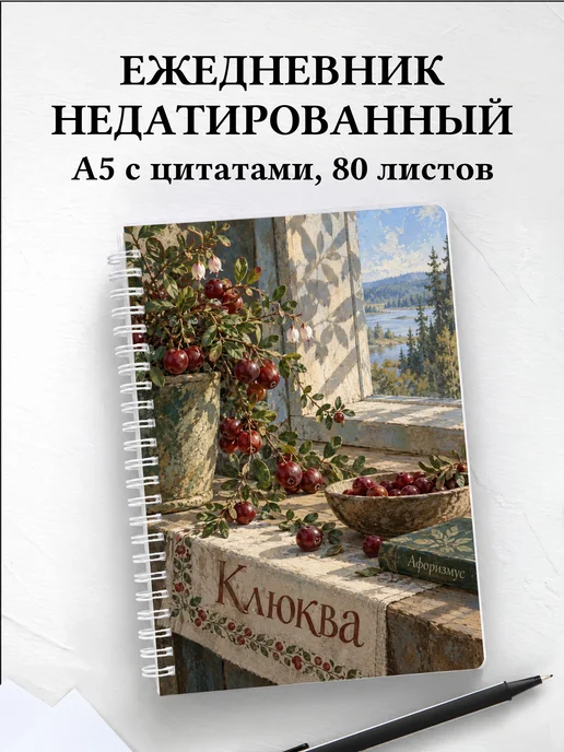 Ежедневник недатированный Клюква