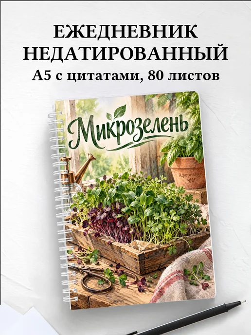 Ежедневник недатированный Микрозелень