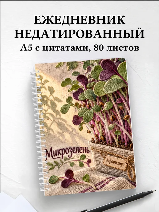 Ежедневник недатированный Микрозелень