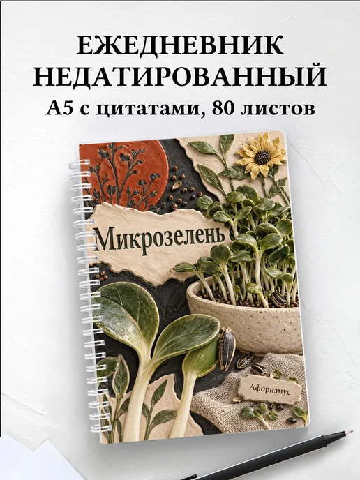 Ежедневник недатированный Микрозелень