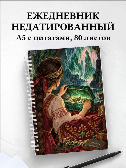 Ежедневник недатированный Малахитовая шкатулка