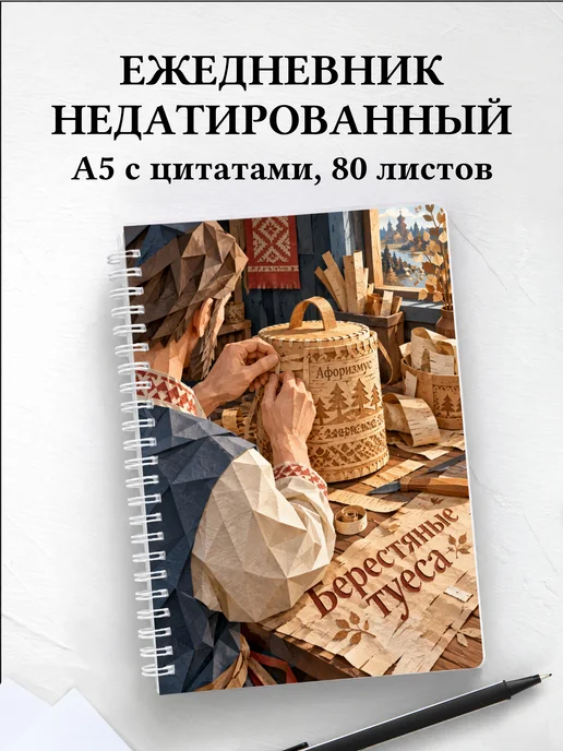 Ежедневник недатированный Берестяные туеса