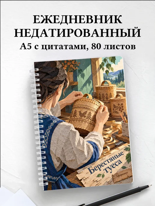 Ежедневник недатированный Берестяные туеса