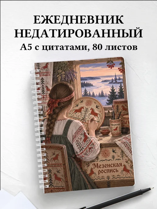 Ежедневник недатированный Мезенская роспись