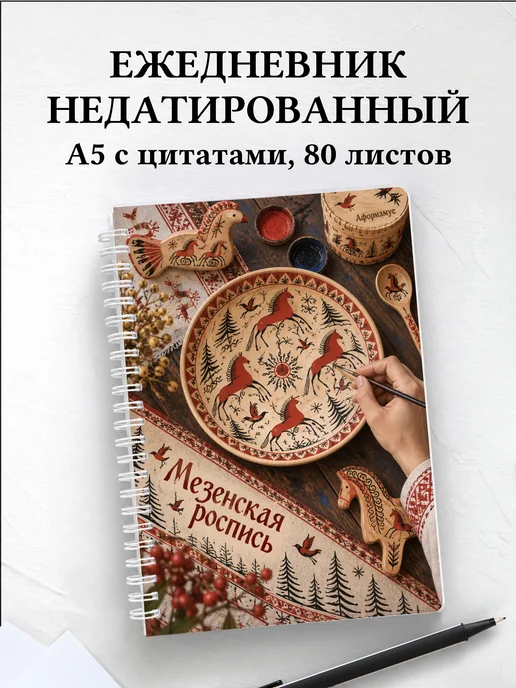 Ежедневник недатированный Мезенская роспись