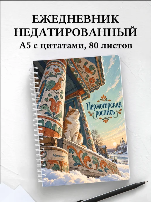 Ежедневник недатированный Пермогорская роспись