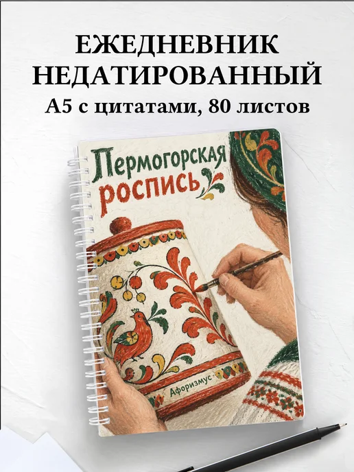Ежедневник недатированный Пермогорская роспись