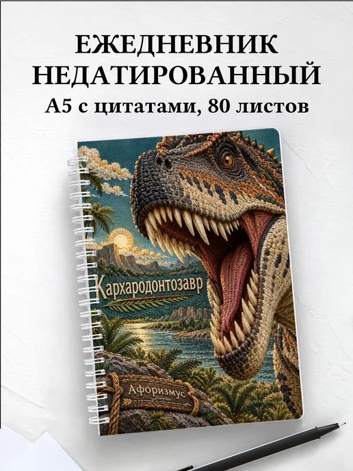 Ежедневник недатированный Кархародонтозавр