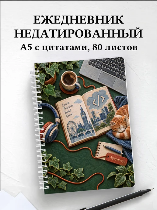 Ежедневник недатированный Английский для IT