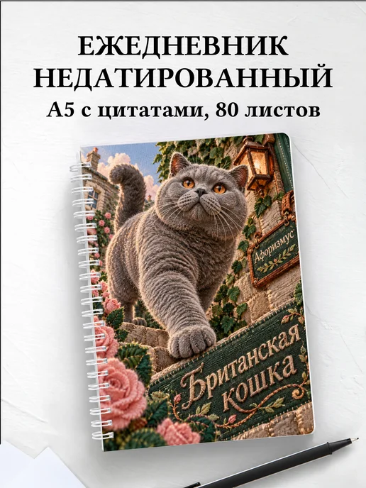Ежедневник недатированный Британская кошка