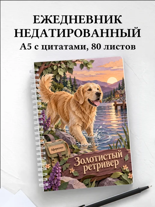 Ежедневник недатированный Золотистый ретривер
