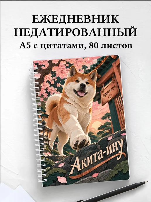 Ежедневник недатированный Акита-ину