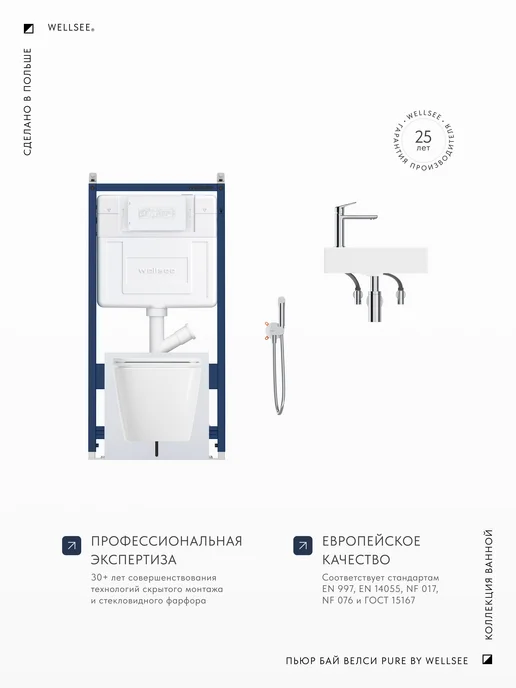 Wellsee Инсталляция с унитазом комплект 10 в 1 с безободковым, 9 в, серый, фото 2