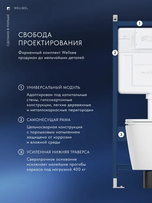 Wellsee Инсталляция с унитазом комплект 10 в 1 с безободковым, 7 в, желтый, фото 4