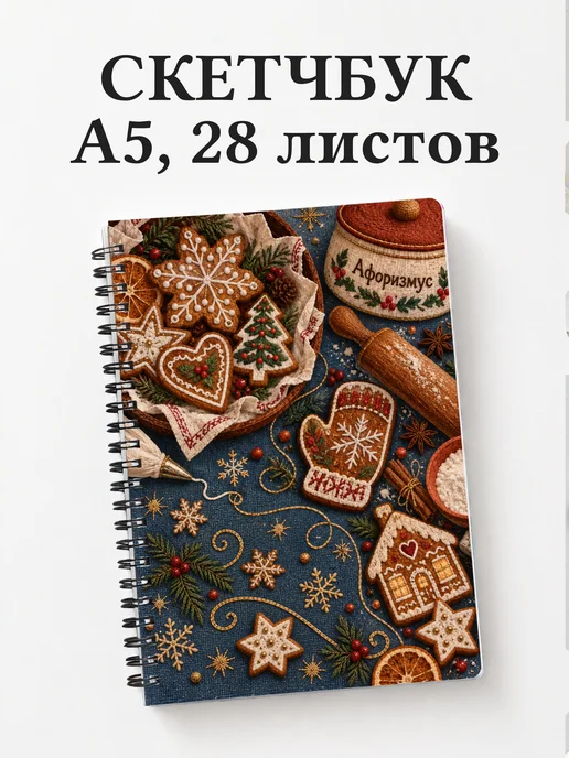 Скетчбук Новогодние пряники
